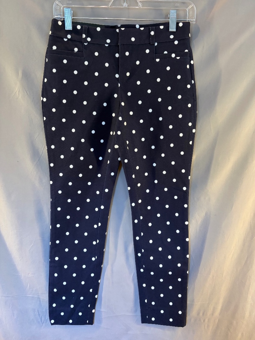 Banana Republic Polka Dot Pants in navy blue base with white - Size 0P (NWT)